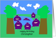 Hippopotamus Custom Birthday card