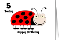 Ladybug Custom Age Birthday Card