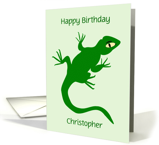Green Lizard Custom Name Birthday card (1390186)