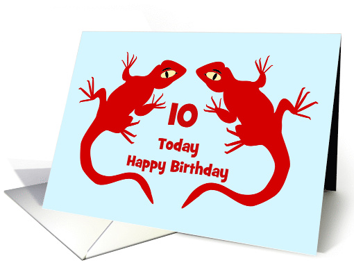 Red Lizards Custom Age Birthday card (1390188)