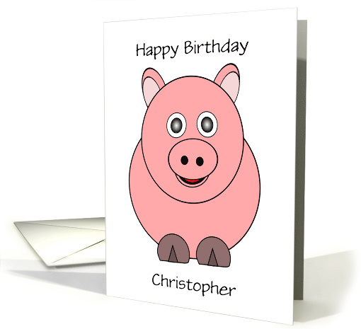 Pig Custom Name Birthday card (1390662)