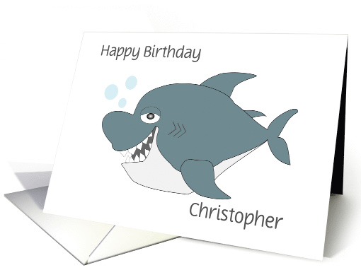 Funny Shark Custom Name Birthday card (1390944)
