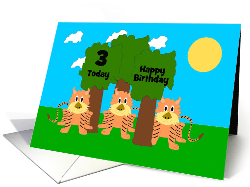 Funny Tigers Custom Age Birthday card (1391300)