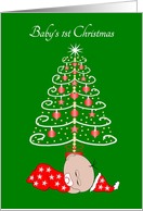 Baby`s First Christmas card