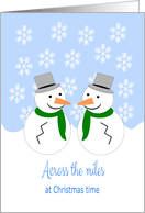 Snowman Across The Miles Christmas Card