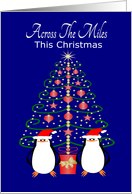Penguins Christmas Tree Across The Miles Christmas card