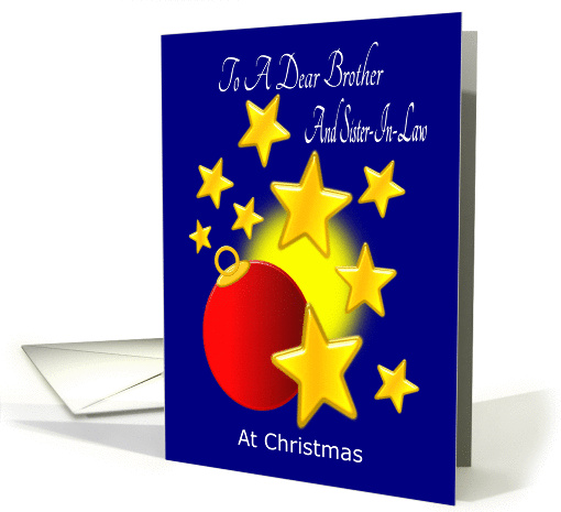 Christmas Bauble With Stars Brother And Sister-In-Law Christmas card