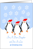 Penguins Daughter And Son-in-law Christmas card