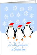 Penguins Grandparents Christmas card