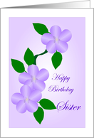 Birthday Sister Purple Flowers card