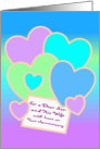 Wedding Anniversary Card Son and Wife - Hearts card