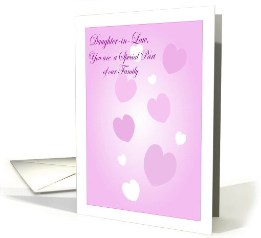 Pink Hearts Daughter-in-Law Birthday card (237790)