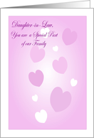 Pink Hearts Daughter-in-Law Birthday card