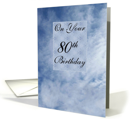 80th Birthday Card - Clouds card (246739)