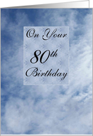 80th Birthday Card -...