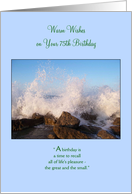 75th Birthday Card - The Sea card