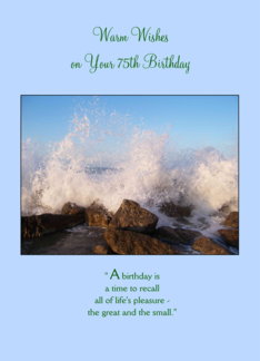 75th Birthday Card -...