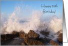 55th Birthday Card - Sea Crashing over Rocks card