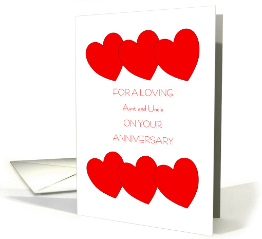 Aunt and Uncle Wedding Anniversary Card - Hearts card (272884)
