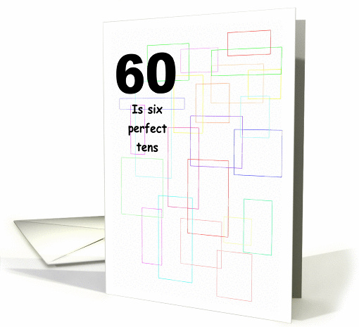 60th Birthday Card - Coloured Lines card (277032)