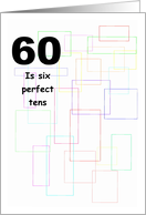 60th Birthday Card - Coloured Lines card