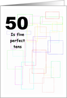50th Birthday Card - Coloured Lines card