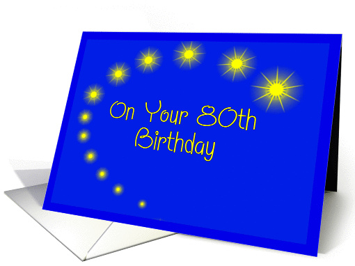 80th Birthday Card - Stars card (277335)