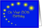 80th Birthday Card - Stars card