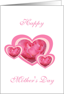 Mother’s Day Card - Pink Rose Hearts card