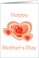 Mother’s Day Card - Orange Rose Hearts card