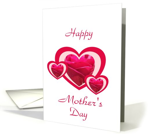 Mother's Day Card - Pink Rose Hearts card (570715)