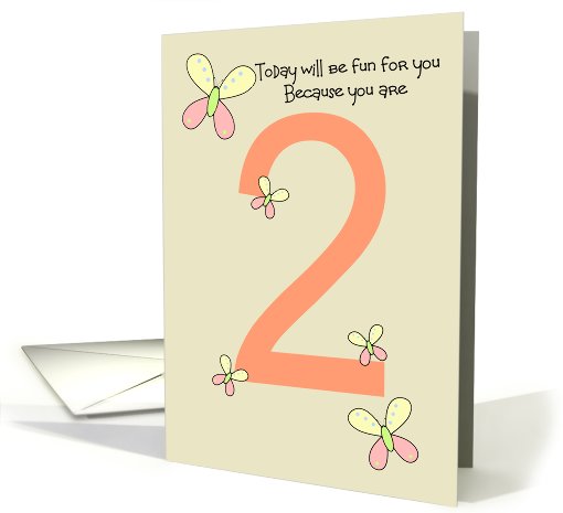 2 Year Old Birthday Card - Butterflies card (578866)