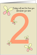 2 Year Old Birthday Card - Butterflies card