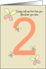 2 Year Old Birthday Card - Butterflies card