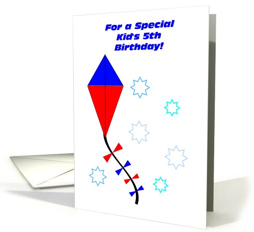 5 Year Old Birthday Card - Kite And Stars card (581217)