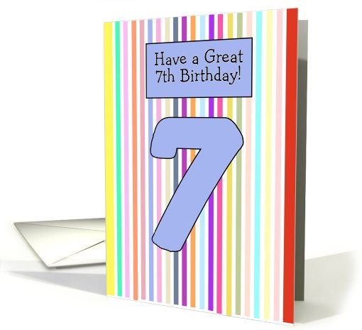 7 Year Old Birthday Card - Stripes card (586258)
