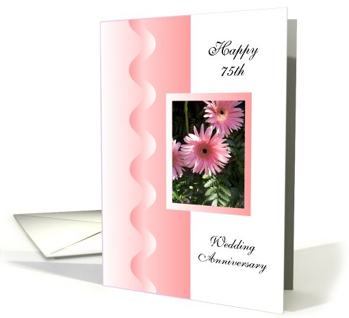75th Wedding Anniversary Card - Pink Gerbera card (596474)
