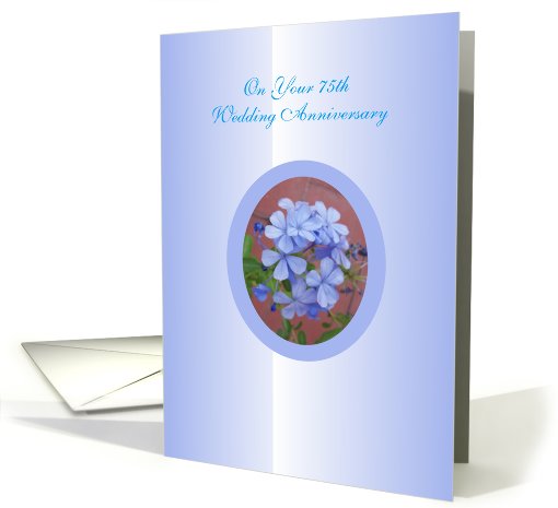 75th Wedding Anniversary Card - Plumbago card (596479)