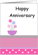 Wedding Anniversary Card - Pot Of Flowers card