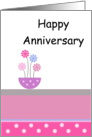 Wedding Anniversary Card - Pot Of Flowers card