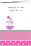 Aunt And Uncle Wedding Anniversary Card - Pot Of Flowers card