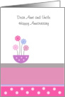 Aunt And Uncle Wedding Anniversary Card - Pot Of Flowers card
