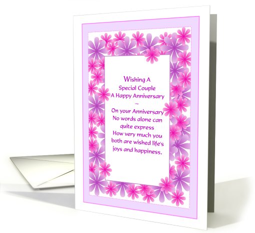 Wedding Anniversary Card - Floral Border card (600921)