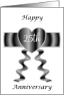 Silver Wedding Anniversary Card - Heart And Ribbon card