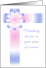 Sympathy Card - Contemporary Blue And Pink Flower And Ribbons card