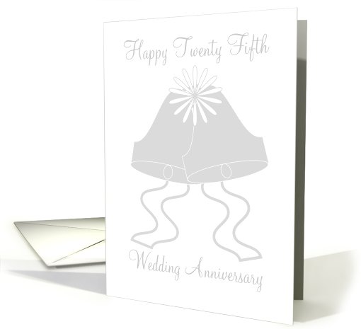 25th Wedding Anniversary Card - Silver Wedding Bells card (714142)