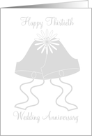 30th Wedding Anniversary Card - Silver Wedding Bells card