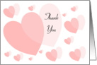 Pink Hearts Thank You Card