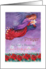For Godmother, Xmas Prayer for God’s Blessing, Twinkling Angel card