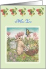 Miss You illustrated Easter Bunny card